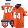 Josh Kreutz Jersey #64 Illinois Fighting Vapor Limited College Football Stitched Orange Alternate