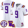 Joe Burrow Jersey #9 LSU Tigers 2024 Louisiana Patch Vapor Limited College Football Stitched White 4 Joe Burrow Jersey #9 LSU Tigers 2024 Louisiana Patch Vapor Limited College Football Stitched White