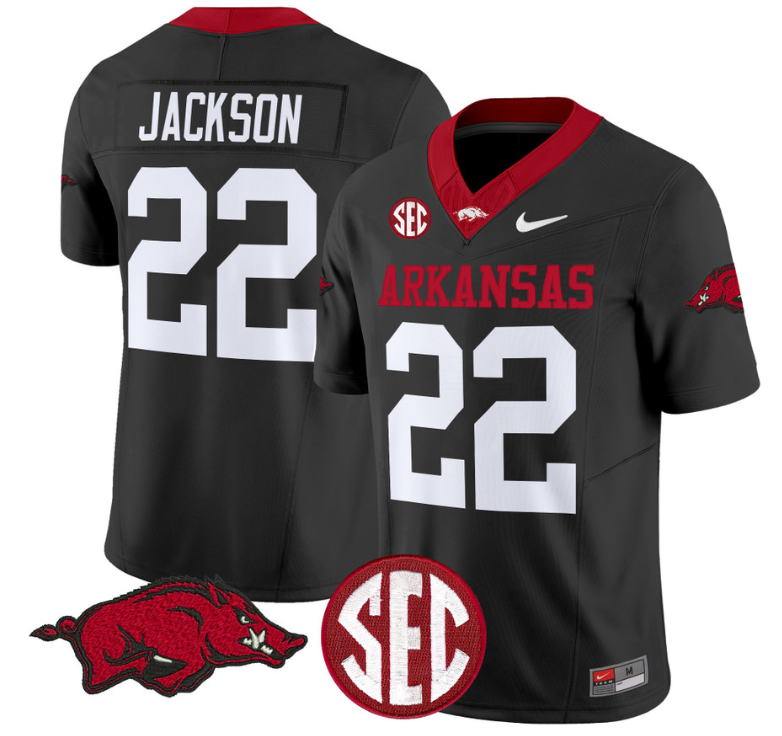 Ja'Quinden Jackson Jersey #22 Arkansas Razorbacks Vapor Limited College Football Stitched Black 8 Ja'Quinden Jackson Jersey #22 Arkansas Razorbacks Vapor Limited College Football Stitched Black