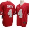 Jeremiah Smith Jersey #4 Ohio State Buckeyes Vapor F.U.S.E. Football Limited Red