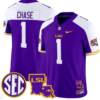 Ja'Marr Chase Jersey #1 LSU Tigers 2024 Louisiana Patch Vapor Limited College Football Stitched Purple Alternate 5 Ja'Marr Chase Jersey #1 LSU Tigers 2024 Louisiana Patch Vapor Limited College Football Stitched Purple Alternate