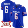 Jalon Daniels Jersey #6 Kansas Jayhawks 2024 Vapor College Football Vapor Limited Royal