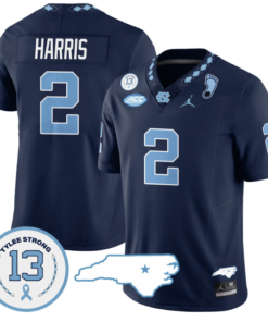 Jakeen Harris Jersey #2 North Carolina Tar Heels Vapor College Football Stitched Navy