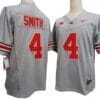 Jeremiah Smith Jersey #4 Ohio State Buckeyes Vapor F.U.S.E. Football Limited Gray