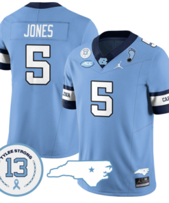 JJ Jones Jersey #5 North Carolina Tar Heels Vapor College Football Stitched Alternate BLue