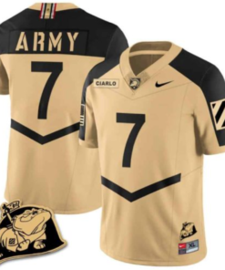 Jimmy Ciarlo Jersey #7 Army Black Knights Jersey Rocky The Bulldog Patch Vapor Limited College Football Stitched Gold Alternate
