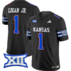 Kenny Logan Jr Jersey #1 Kansas Jayhawks 2024 Vapor College Football Vapor Limited Black