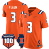 Kaden Feagin Jersey #3 Illinois Fighting Vapor Limited College Football Stitched Orange