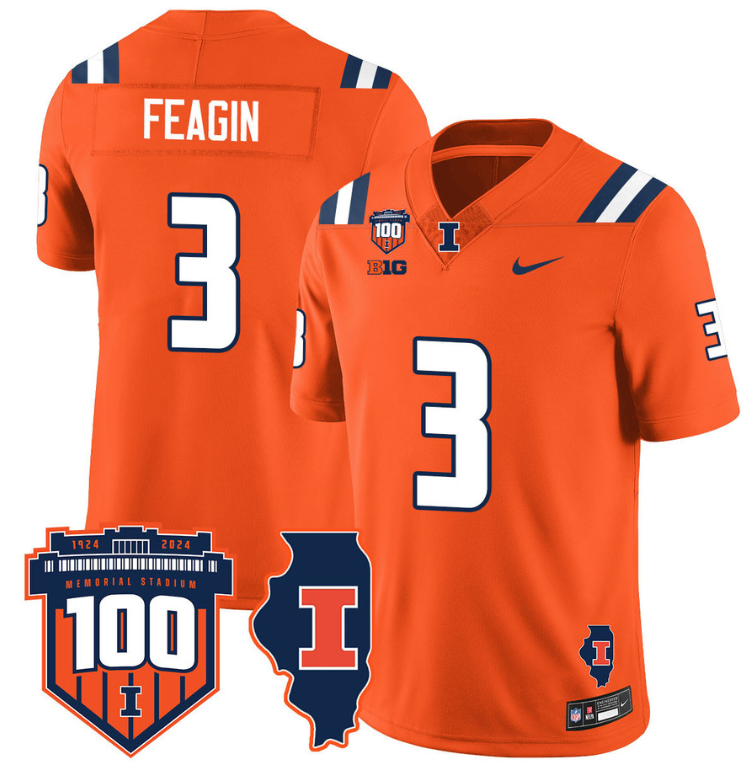 Kaden Feagin Jersey #3 Illinois Fighting Vapor Limited College Football Stitched Orange 8 Kaden Feagin Jersey #3 Illinois Fighting Vapor Limited College Football Stitched Orange