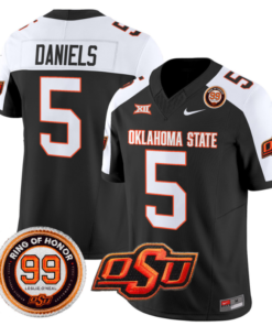 Kendal Daniels Jersey #5 Oklahoma State Cowboys Leslie O'neal Patch Vapor Limited College Football Stitched Black Alternate