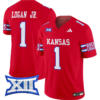 Kenny Logan Jr Jersey #1 Kansas Jayhawks 2024 Vapor College Football Vapor Limited Red