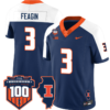 Kaden Feagin Jersey #3 Illinois Fighting Vapor Limited College Football Stitched Navy Alternate 5 Kaden Feagin Jersey #3 Illinois Fighting Vapor Limited College Football Stitched Navy Alternate