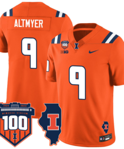 Luke Altmyer Jersey #9 Illinois Fighting Vapor Limited College Football Stitched Orange