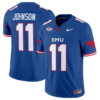 LJ Johnson Jr Jersey #11 SMU Mustangs Icy College Football Vapor Limited Blue