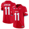 LJ Johnson Jr Jersey #11 SMU Mustangs Icy College Football Vapor Limited Red