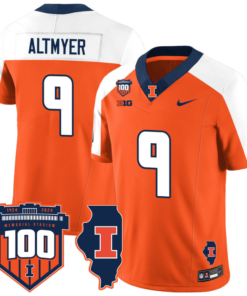 Luke Altmyer Jersey #9 Illinois Fighting Vapor Limited College Football Stitched Orange Alternate
