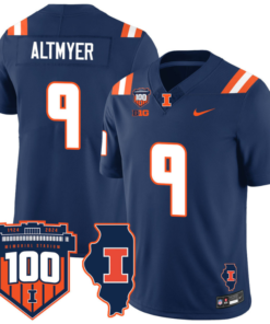 Luke Altmyer Jersey #9 Illinois Fighting Vapor Limited College Football Stitched Navy