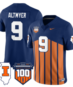 Luke Altmyer Jersey #9 Illinois Fighting Vapor Limited College Football Stitched Throwback