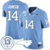 Max Johnson Jersey #14 North Carolina Tar Heels Vapor College Football Stitched Blue