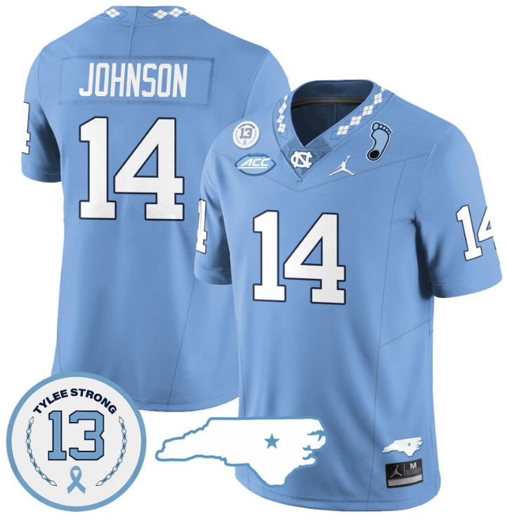 Max Johnson Jersey #14 North Carolina Tar Heels Vapor College Football Stitched Blue 8 Max Johnson Jersey #14 North Carolina Tar Heels Vapor College Football Stitched Blue