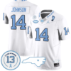 Max Johnson Jersey #14 North Carolina Tar Heels Vapor College Football Stitched White