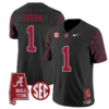 Nick Saban Jersey #1 Alabama Crimson Tide Vapor College Football Limited Stitched Black