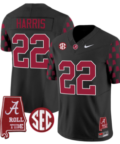 Najee Harris Jersey #22 Alabama Crimson Tide Vapor College Football Limited Stitched Black