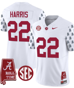 Najee Harris Jersey #22 Alabama Crimson Tide Vapor College Football Limited Stitched White