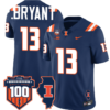 Pat Bryant Jersey #13 Illinois Fighting Vapor Limited College Football Stitched Navy