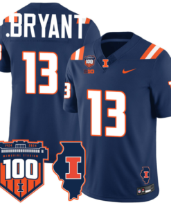 Pat Bryant Jersey #13 Illinois Fighting Vapor Limited College Football Stitched Navy