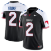 Preston Stone Jersey #2 SMU Mustangs Icy College Football Vapor Limited Black Alternate
