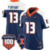 Pat Bryant Jersey #13 Illinois Fighting Vapor Limited College Football Stitched Navy Alternate