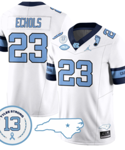 Power Echols Jersey #23 North Carolina Tar Heels Vapor College Football Stitched Alternate White