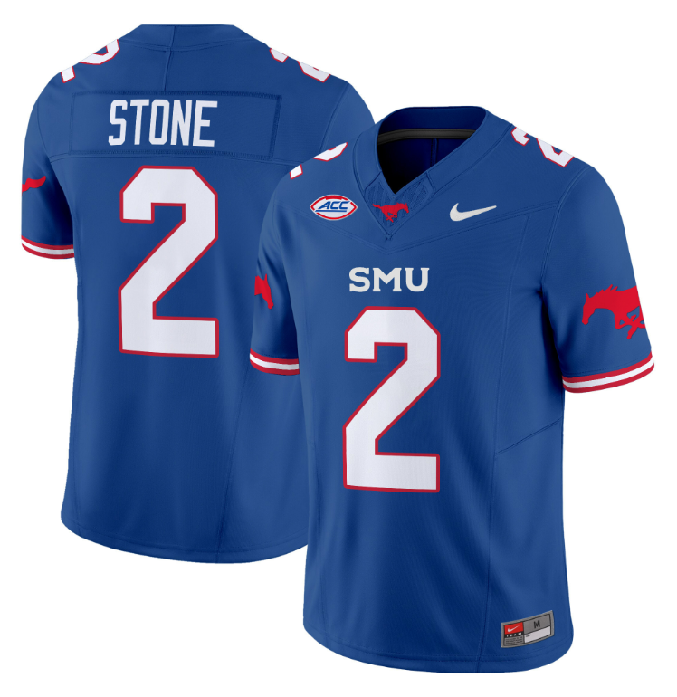Preston Stone Jersey #2 SMU Mustangs Icy College Football Vapor Limited Blue 8 Preston Stone Jersey #2 SMU Mustangs Icy College Football Vapor Limited Blue