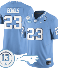 Power Echols Jersey #23 North Carolina Tar Heels Vapor College Football Stitched Blue
