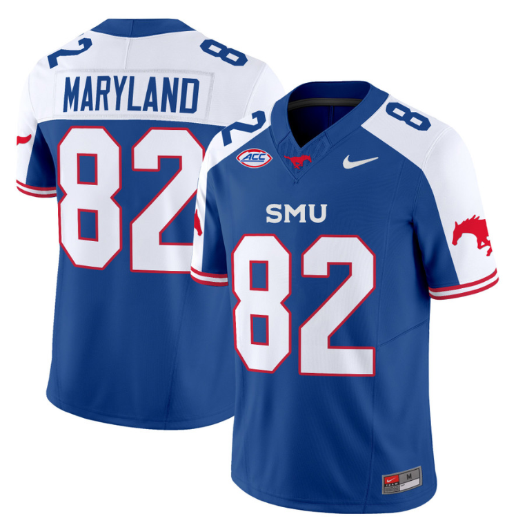 RJ Maryland Jersey #82 SMU Mustangs Icy College Football Vapor Limited Blue Alternate 8 RJ Maryland Jersey #82 SMU Mustangs Icy College Football Vapor Limited Blue Alternate