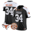 Ricky Williams Jersey #34 Texas Longhorns State Map and Sec Patch Vapor Limited College Football Stitched Black Alternate