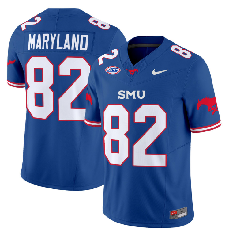 RJ Maryland Jersey #82 SMU Mustangs Icy College Football Vapor Limited Blue 8 RJ Maryland Jersey #82 SMU Mustangs Icy College Football Vapor Limited Blue