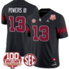 Reggie Powers III Jersey #13 Oklahoma Sooners 100th Anniversary Patch Vapor Limited College Football Stitched Black