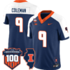 Seth Coleman Jersey #9 Illinois Fighting Vapor Limited College Football Stitched Navy Alternate
