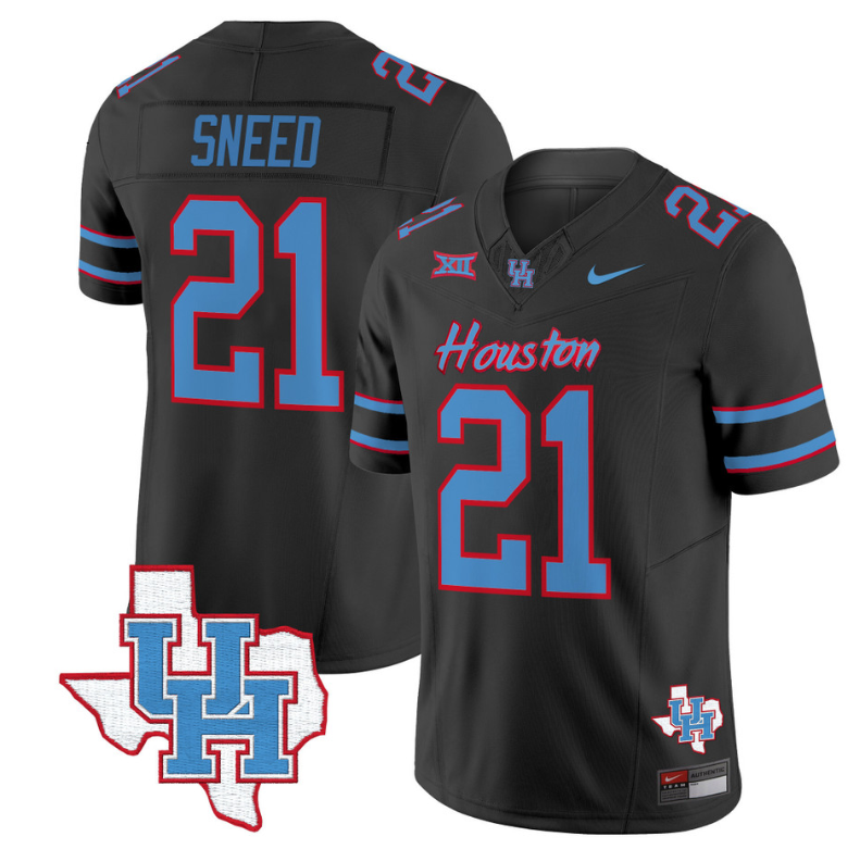 Stacy Sneed Jersey #21 Houston Cougars Oilers Inspired Vapor College Football Limited Stitched Black 8 Stacy Sneed Jersey #21 Houston Cougars Oilers Inspired Vapor College Football Limited Stitched Black
