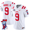 Tre Harris Jersey #9 Ole Miss Rebels Vapor Limited College Football Stitched White