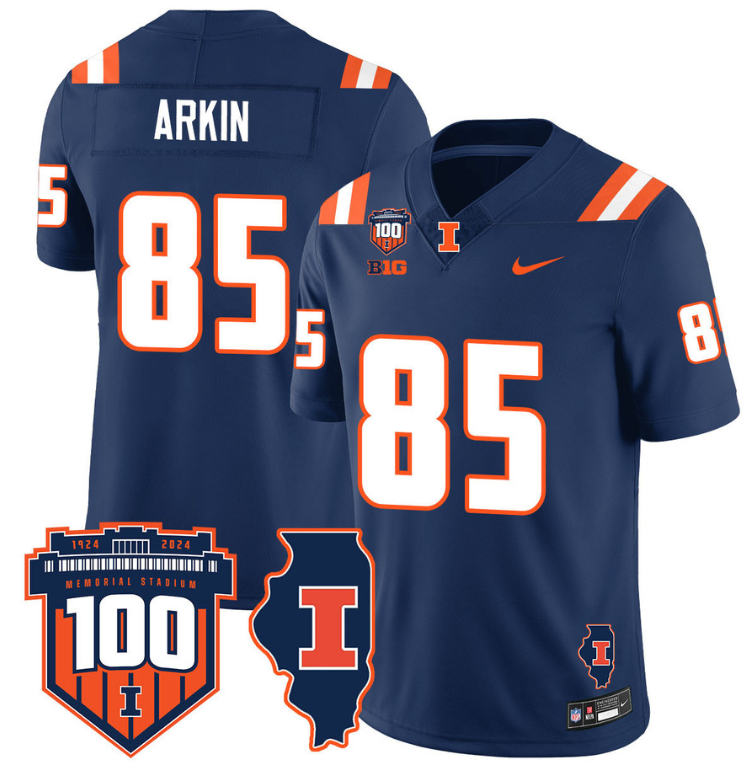 Tanner Arkin Jersey #85 Illinois Fighting Vapor Limited College Football Stitched Navy 8 Tanner Arkin Jersey #85 Illinois Fighting Vapor Limited College Football Stitched Navy