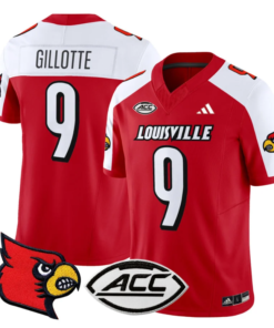 Ashton Gillotte Jersey #9 Louisville Cardinals Vapor Football Stitched Red Alternate