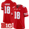 Braedyn Locke Jersey #18 Wisconsin Badgers Vapor Football Stitched Red