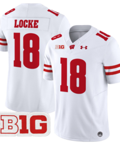 Braedyn Locke Jersey #18 Wisconsin Badgers Vapor Football Stitched White