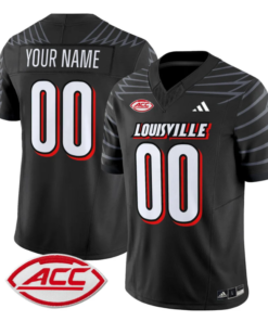 Custom Louisville Cardinals Jersey Name and Number Vapor Football Stitched Black
