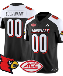 Custom Louisville Cardinals Jersey Name and Number Vapor Football Stitched Black Alternate