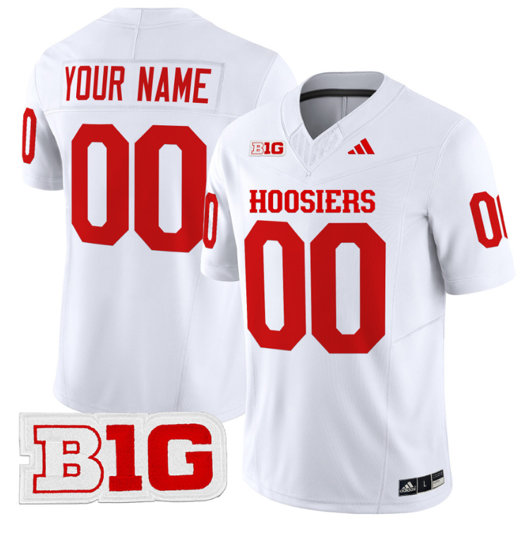 Custom Indiana Hoosiers Jersey Name and Number Vapor Limited Football White 8 Custom Indiana Hoosiers Jersey Name and Number Vapor Limited Football White