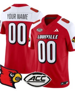Custom Louisville Cardinals Jersey Name and Number Vapor Football Stitched Red Alternate